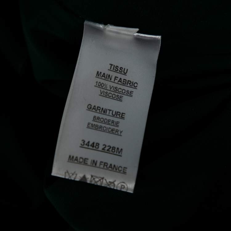 Pre Owned Balmain Green Jersey Embellished Detailed Ruched Dress M