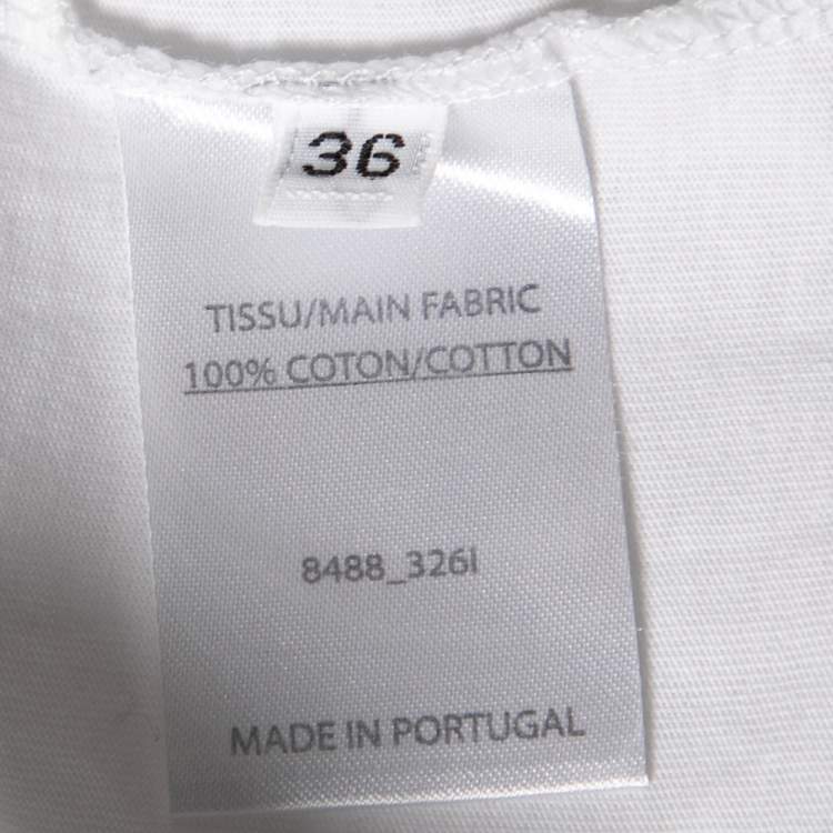 مملوكة مسبقًا Balmain White Cotton Logo Printed Short Sleeve T-Shirt S