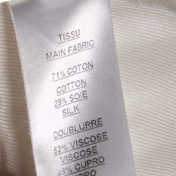 Pre Owned Balmain Off White Textured Cotton & Silk Single Breasted Blazer M