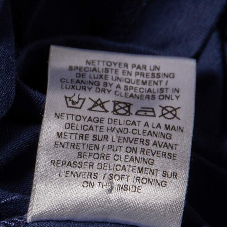 Pre Owned Balmain Blue Cotton Foil Logo Top L