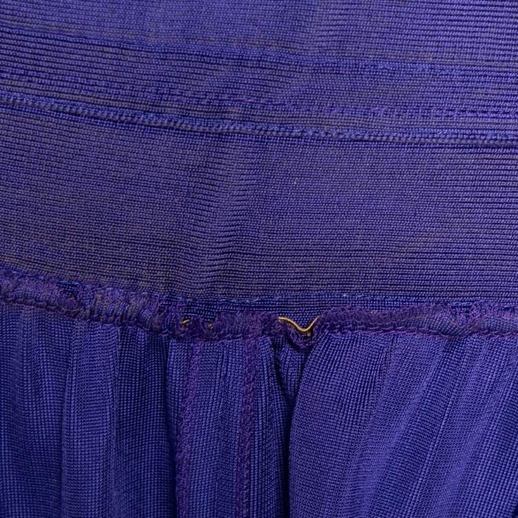 Pre Owned Balmain Purple Jersey Embellished Waist Short Dress S