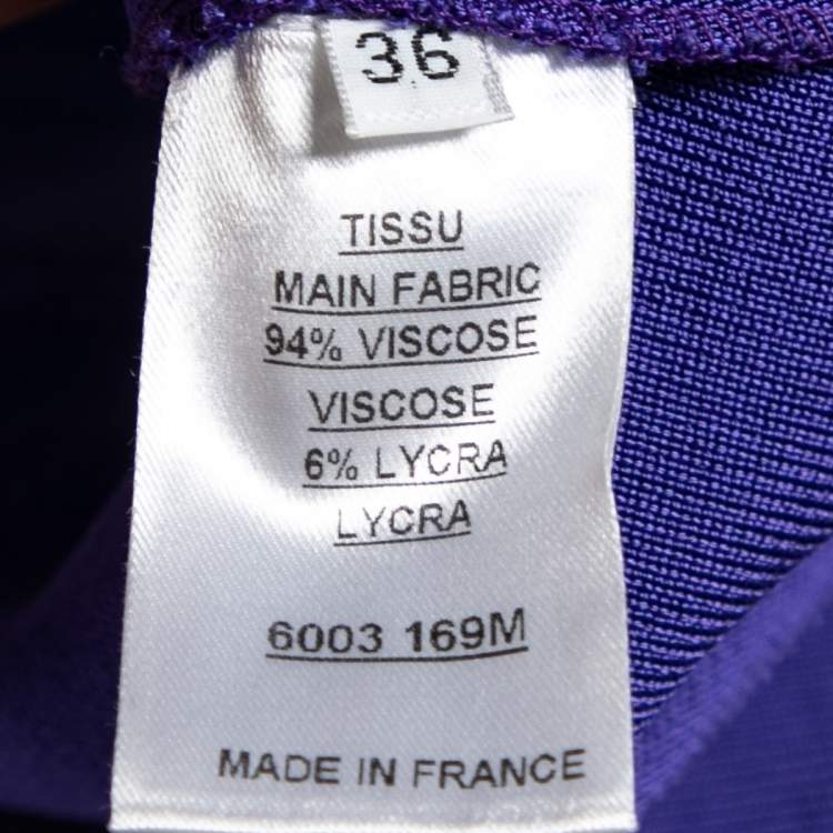 Pre Owned Balmain Purple Jersey Embellished Waist Short Dress S