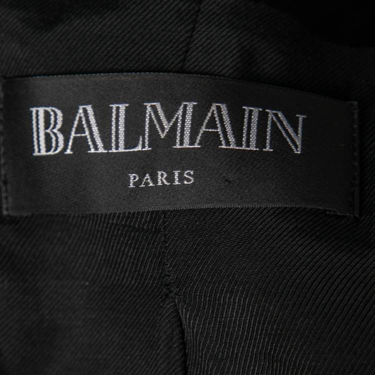 Pre Owned Balmain Black Wool Shawl Collar Blazer M