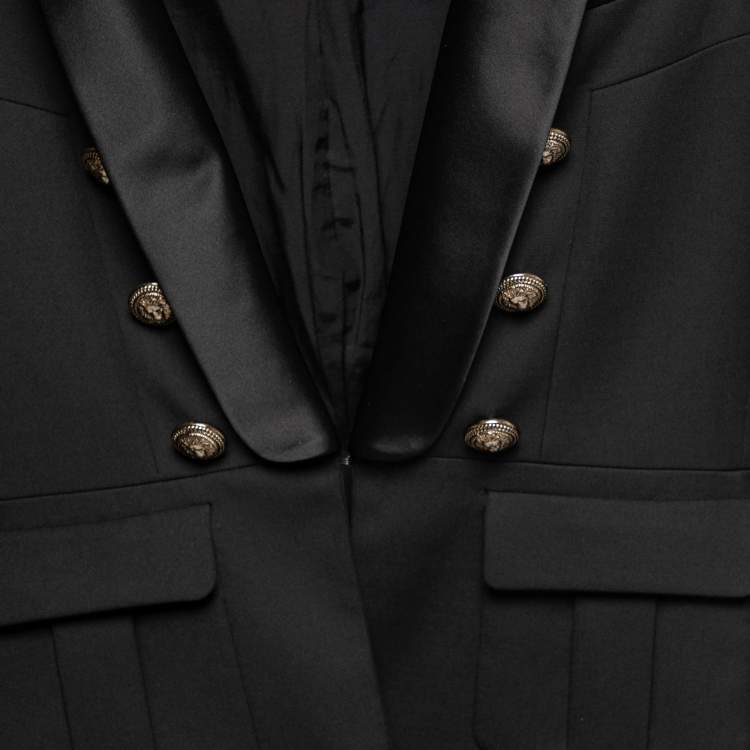 Pre Owned Balmain Black Wool Shawl Collar Blazer M