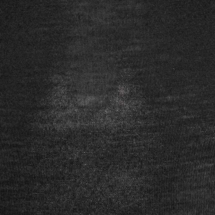 Pre Owned Balmain Black Wool Button Detail Long Sleeve Sweater M