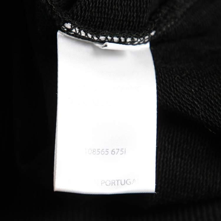 Pre Owned Balmain Black Cotton Oversize Logo Printed Long Sleeve Sweatshirt S