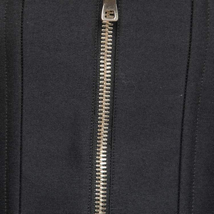 Pre Owned Balmain Black Knit Pocket Detail Zip Front Sleeveless Jacket M