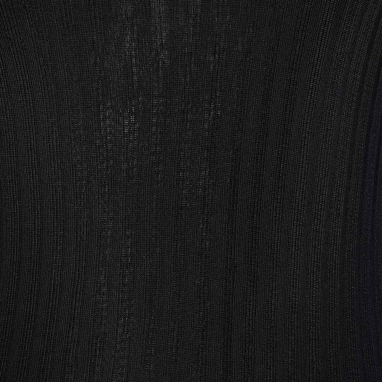 مملوكة مسبقًا Balmain Black Jersey Gold Button Detail Dress S