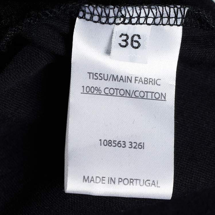 مملوكة مسبقًا Balmain Black Cotton Logo T-Shirt S