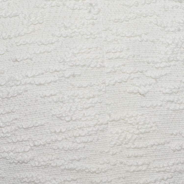 Pre Owned Balmain Ivory Cotton & Linen Tweed Double Breasted Blazer L