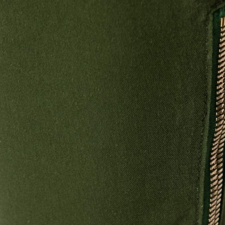 Pre Owned Balmain Green Cotton Drawstring Track Pants S