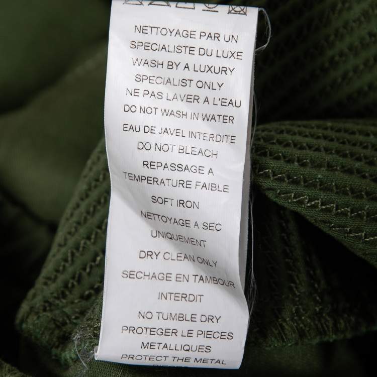 Pre Owned Balmain Green Cotton Drawstring Track Pants S