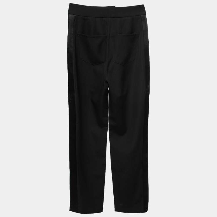 Pre Owned Balmain Black Crepe High-Rise Straight Trouser M