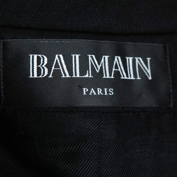 Pre Owned Balmain Black Wool Double-Breasted Blazer M
