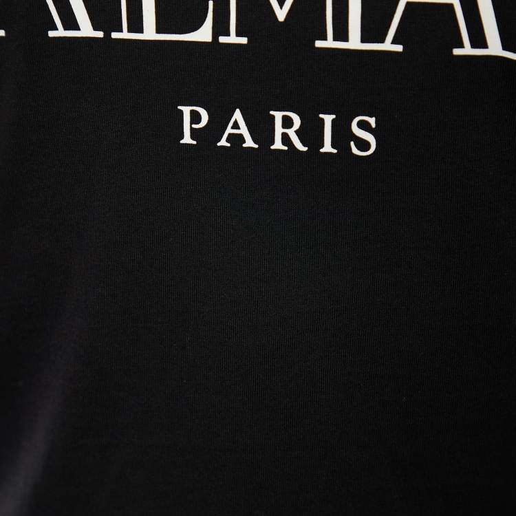 Pre Owned Balmain Black  Logo Printed Cotton Knit Tank Top S