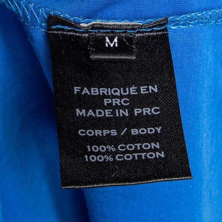 Pre Owned Balmain Blue Jersey Button Detail Sleeveless Top M