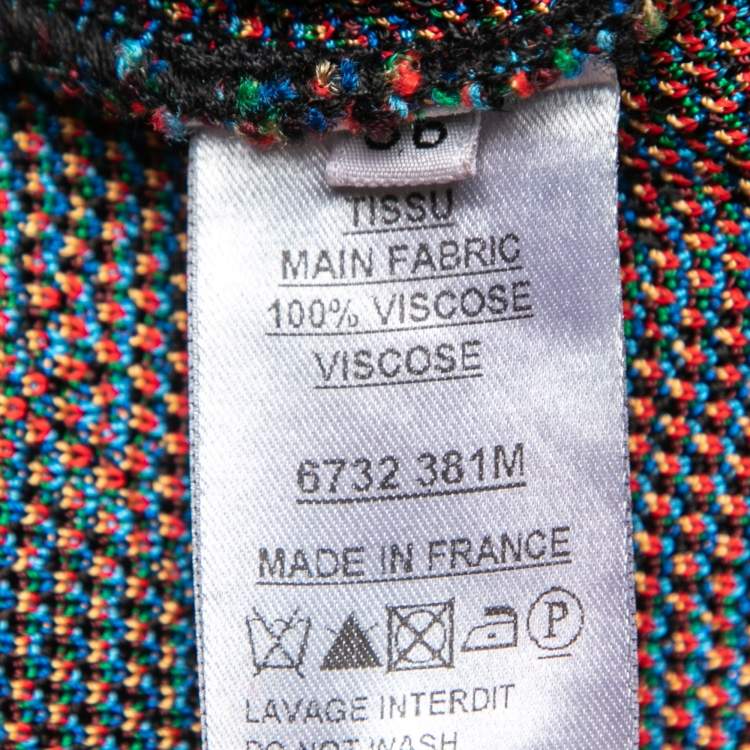 Pre Owned Balmain Multicolor Floral Jacquard Knit Long Sleeve Dress S