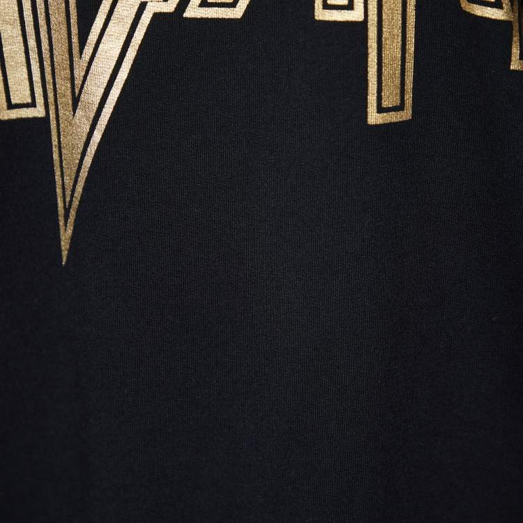 Pre Owned Balmain Black Logo Printed Cotton Sweatshirt M