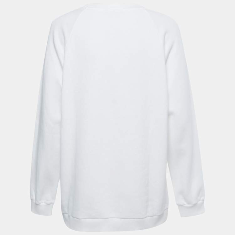 Balmain logo-print raglan-sleeve hoddie - White