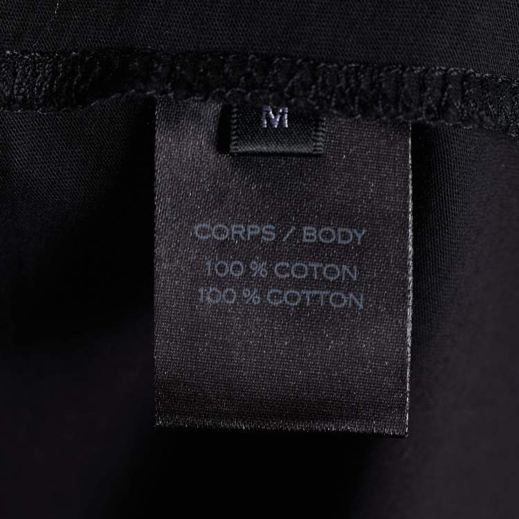 Pre Owned Balmain Black Cotton Knit Metallic Logo Print T-Shirt M