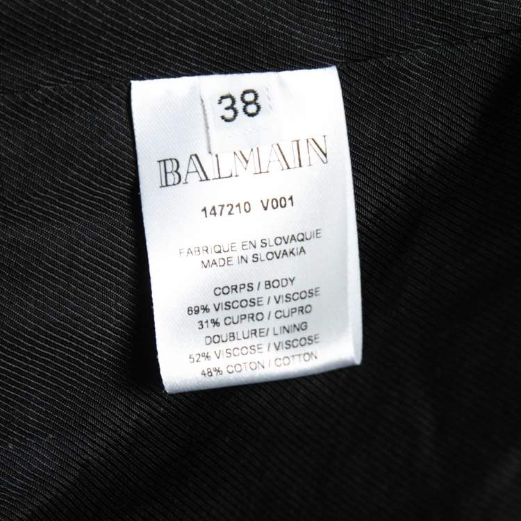 Pre Owned Balmain Dark Blue Velvet Shawl Lapel Blazer M