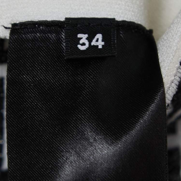 Pre Owned Balmain White/Black Monogram Lurex Knit Mini Skirt S