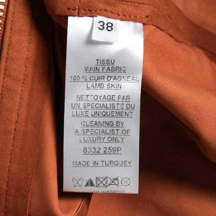 Pre Owned Balmain Brown Suede Short Sleeve Top M