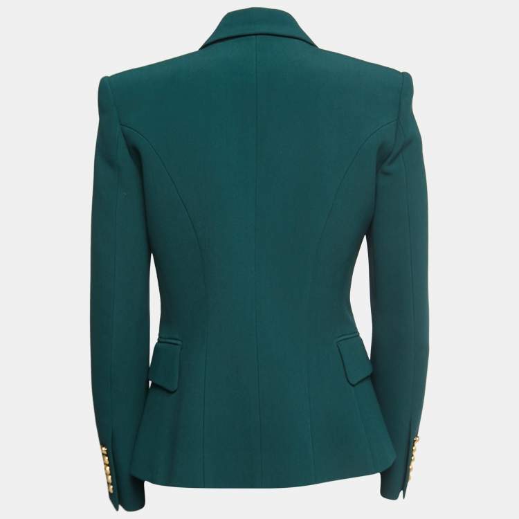 Green balmain outlet blazer