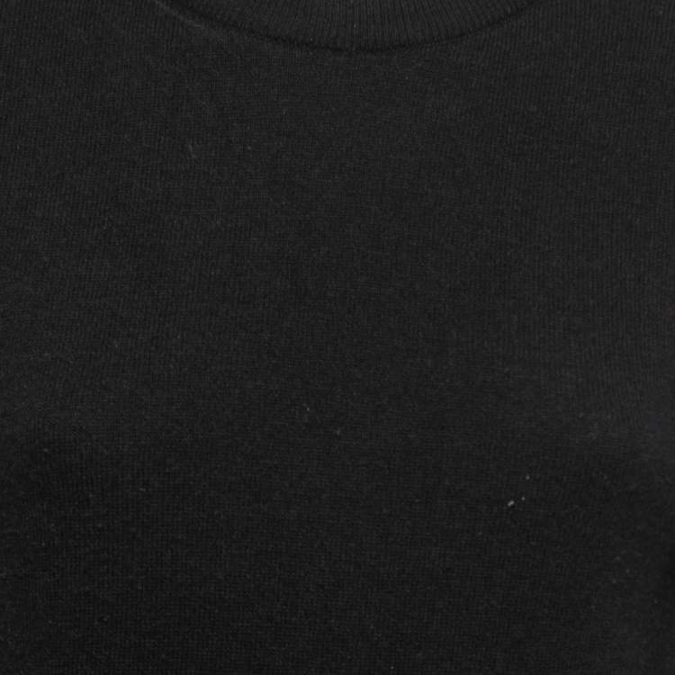 Pre Owned Balmain Black Wool & Cashmere Knit Button Detail Sweater S