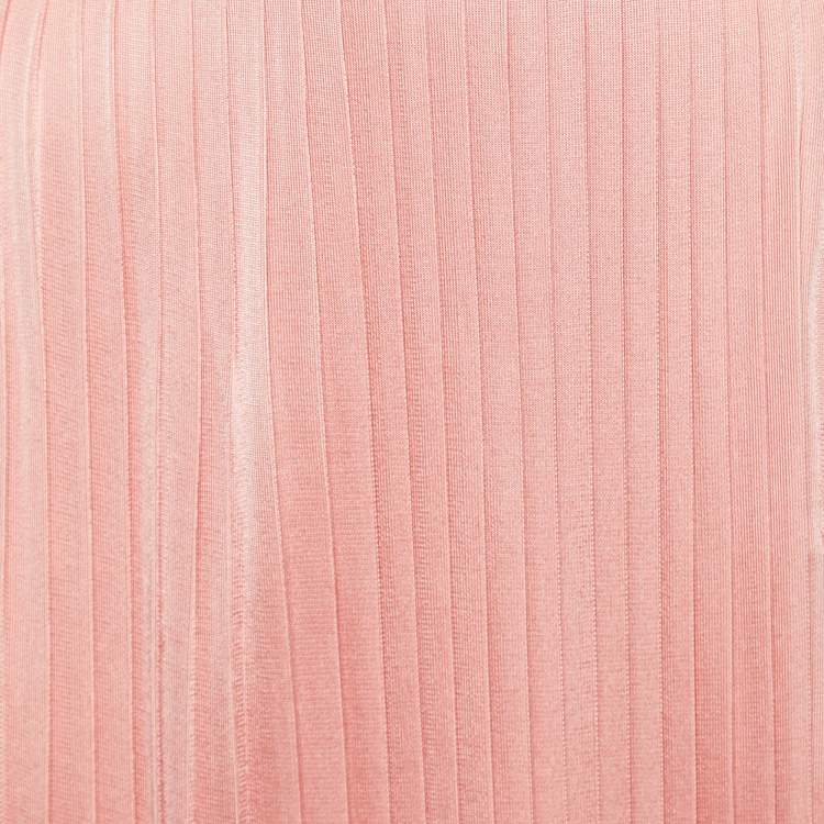 Pre Owned Balmain Pink Knit Fit & Flare High Waist Maxi Skirt S