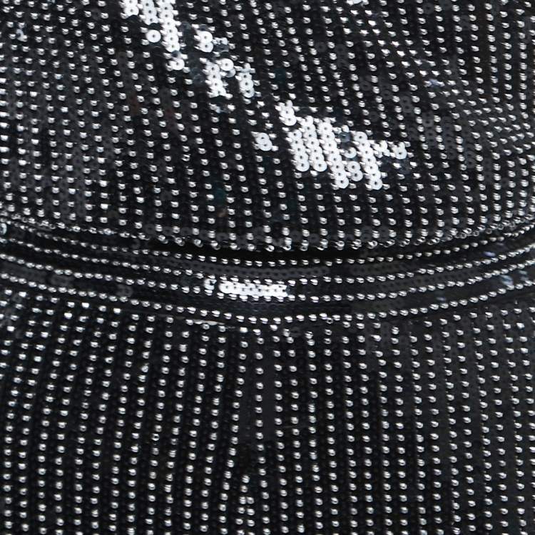 Pre Owned Balmain Black Sequin Bead Embellished Jumpsuit S