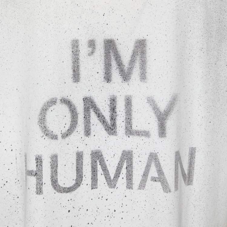 Pre Owned Balmain White Printed Back Cotton Knit T-Shirt S