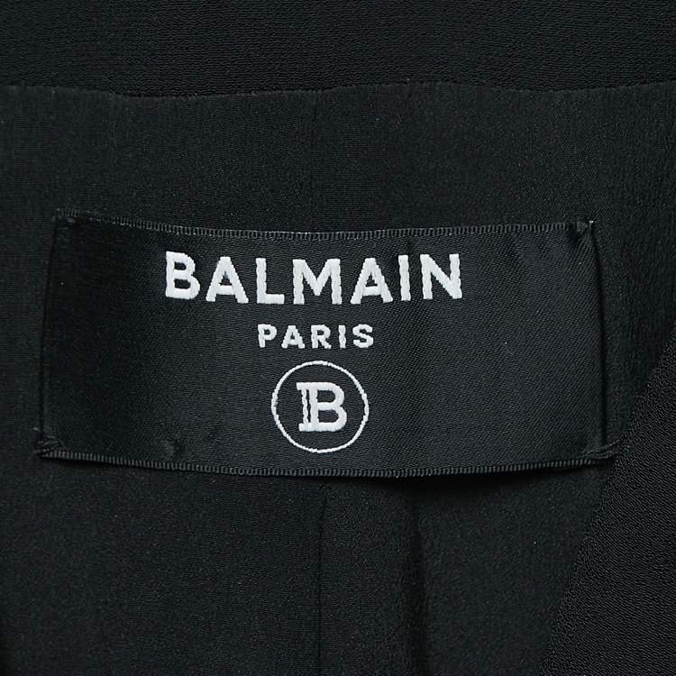 Pre Owned Balmain Black Wool Single-Button Blazer M