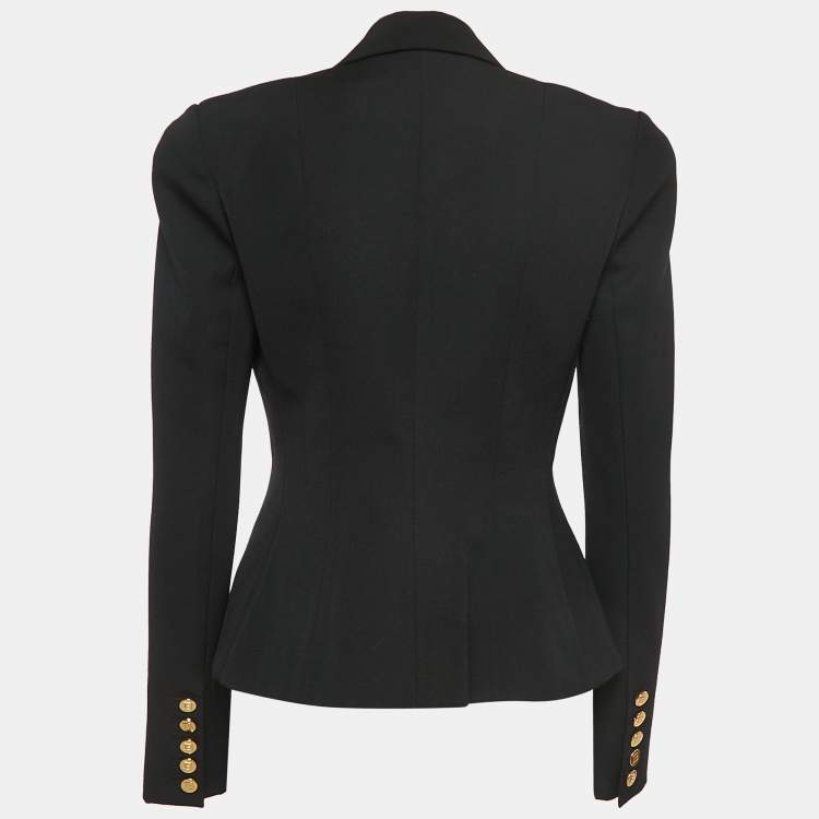 Pre Owned Balmain Black Wool Single-Button Blazer M