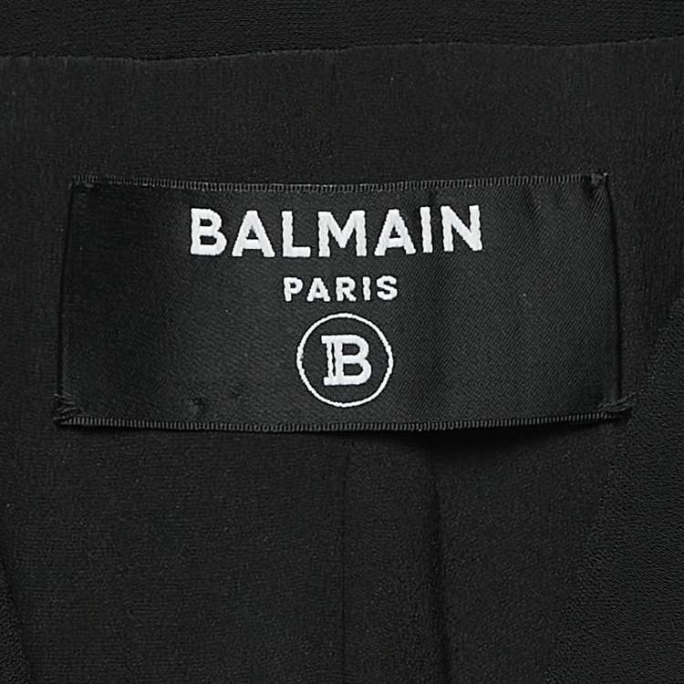 Pre Owned Balmain Black Wool Single-Button Blazer M