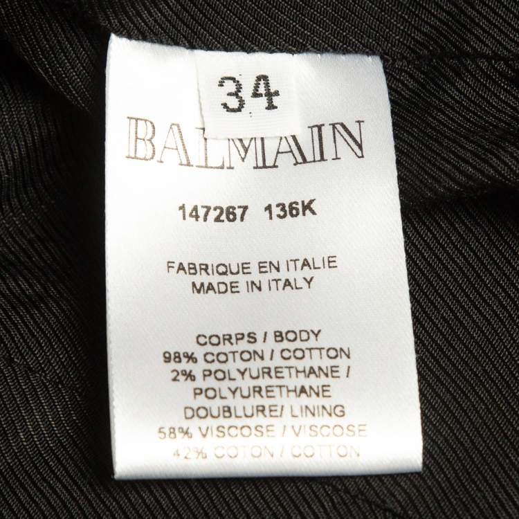 Pre Owned Balmain Blue Denim Double Breasted Blazer S