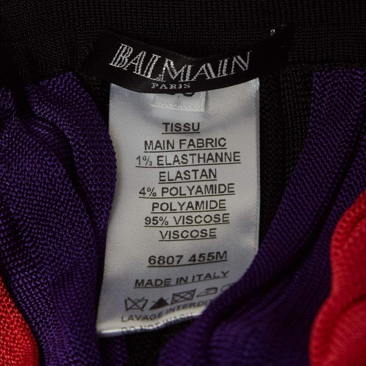 Pre Owned Balmain Multicolor Patterned Knit Elasticated Waist Pants S