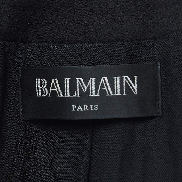 Pre Owned Balmain Black Crepe Double Breasted Blazer L
