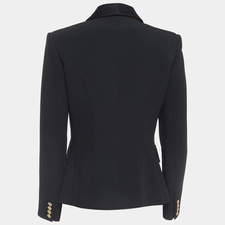 Pre Owned Balmain Black Crepe Double Breasted Blazer M