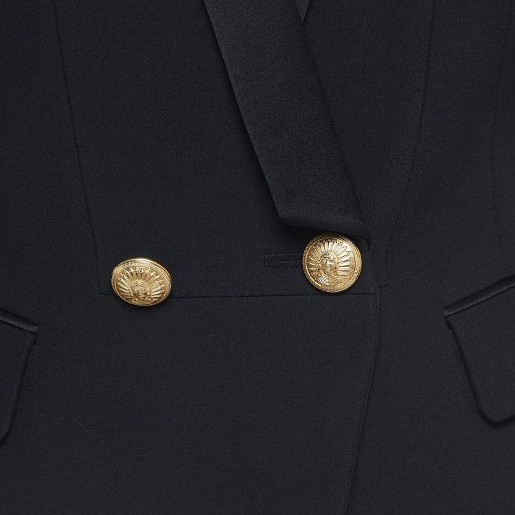 Pre Owned Balmain Black Crepe Double Breasted Blazer M