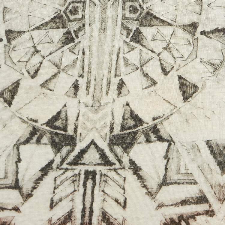 Pre Owned Balmain Pink Printed Linen Knit Tank Top S
