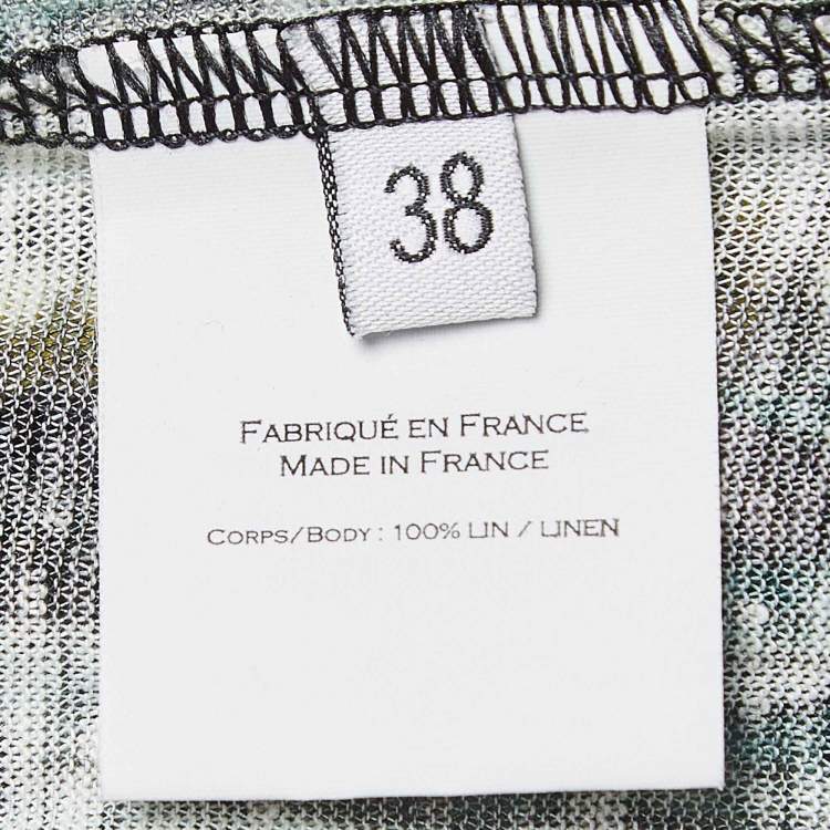 Pre Owned Balmain Vintage Multicolor Printed Linen Knit Buttoned Detail Tank Top M   