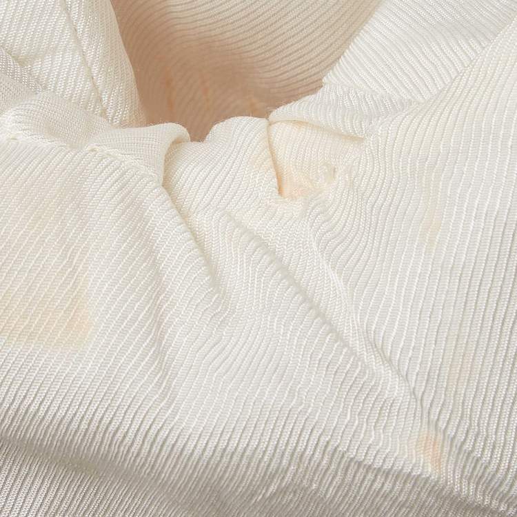 Pre Owned Balmain Cream Gabardine Satin Trim Shawl Collar Open Front Blazer M