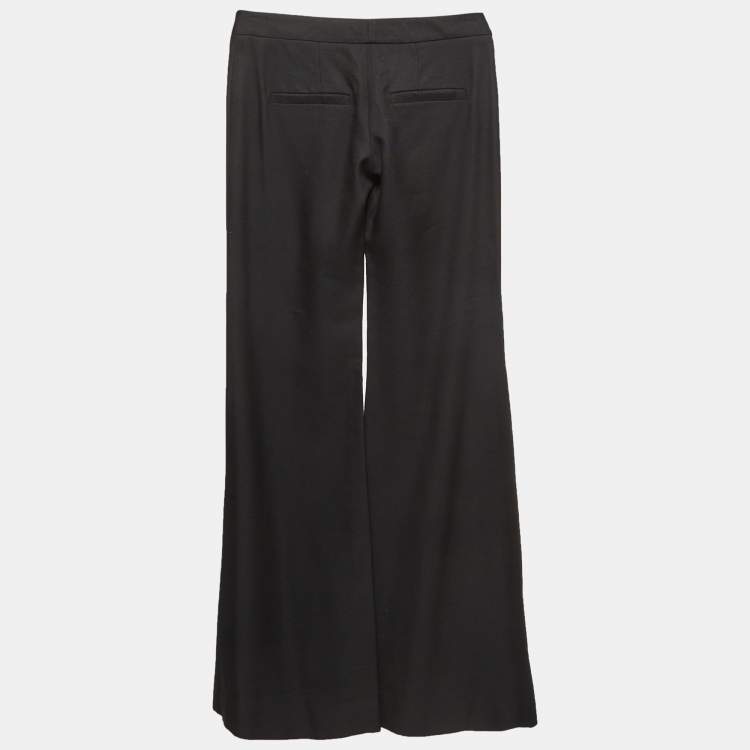Pre Owned Balmain Black Gabardine Flared Trousers S