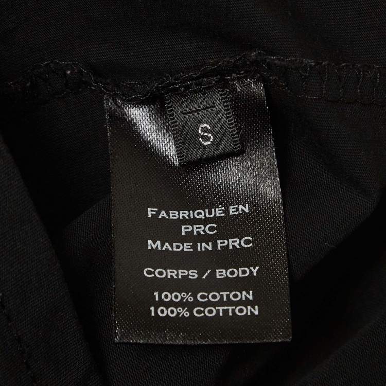 Pre Owned Balmain Black Logo Print Cotton Crew Neck T-Shirt S