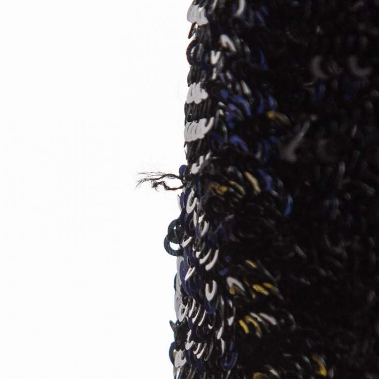 Pre Owned Balmain Black Multicolor Sequin Embellished Mini Dress M
