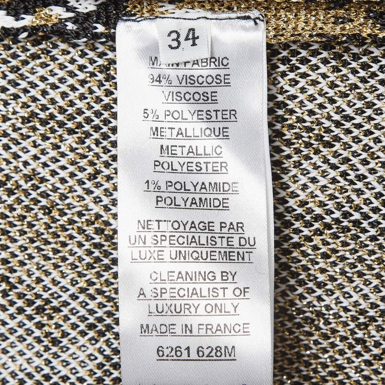 Pre Owned Balmain Multicolor Stripe Lurex Knit Mini Sheath Dress S