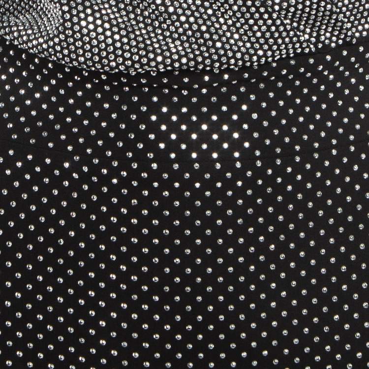Pre Owned Balmain Black Jersey Embellished Mini Dress S