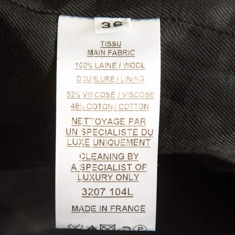 Pre Owned Balmain Black Wool Buttoned Front Long Blazer S