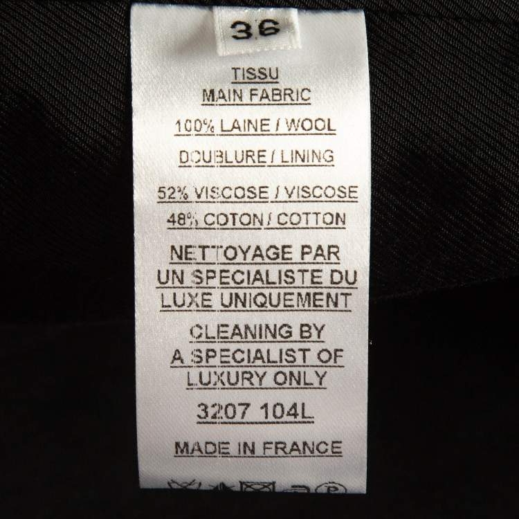 Pre Owned Balmain Black Wool Buttoned Front Long Blazer S